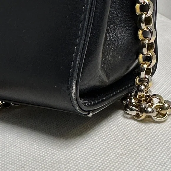 Salvatore Ferragamo Vintage Black Leather Flap Chain Link Shoulder Crossbody Bag - Picture 6 of 12